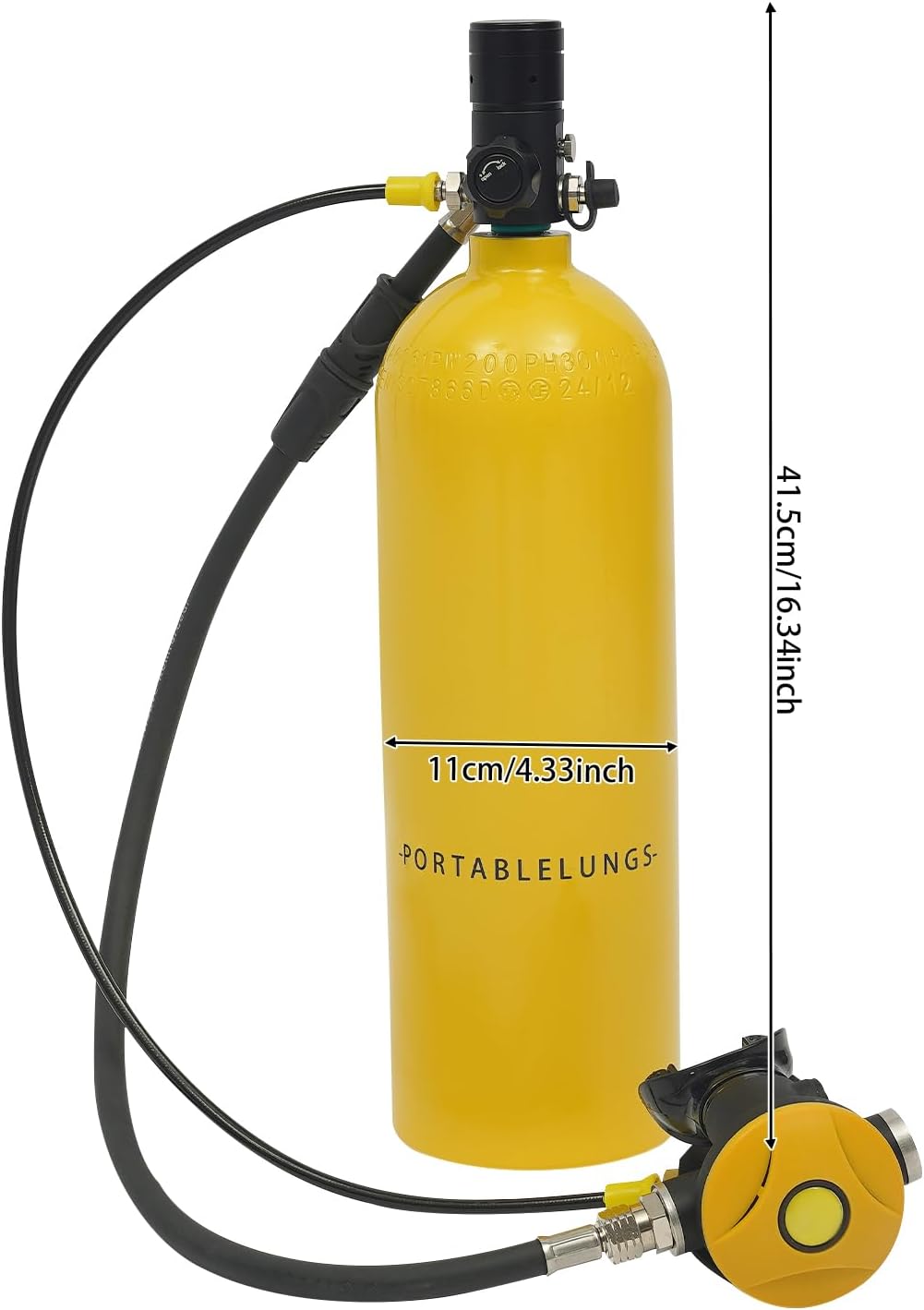 Mini Scuba Tank Kit 2L Capacity Diving Oxygen Tank for Underwater Breathing, Backpack & Side Pockets Design, 30-50 Minutes Breath, Underwater Diving Tank Kit, Lung Tank for Diving Entertainment