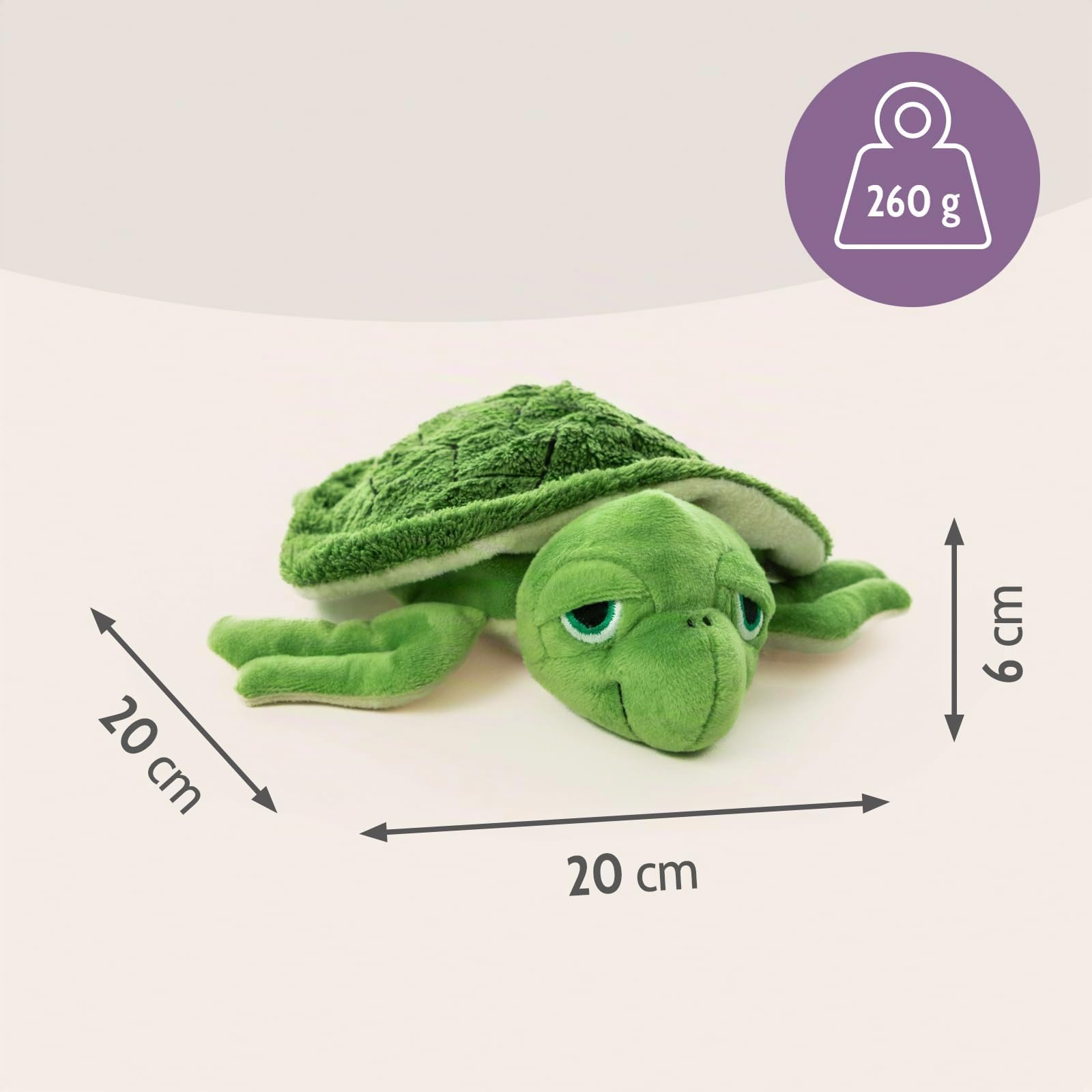 Habibi Premium Mini Deluxe - Coussin chauffant tortue d'eau - Peluche bébé-enfant - Rembourrage amovible millet - Chauffage micro-ondes - 22 cm - 250 g