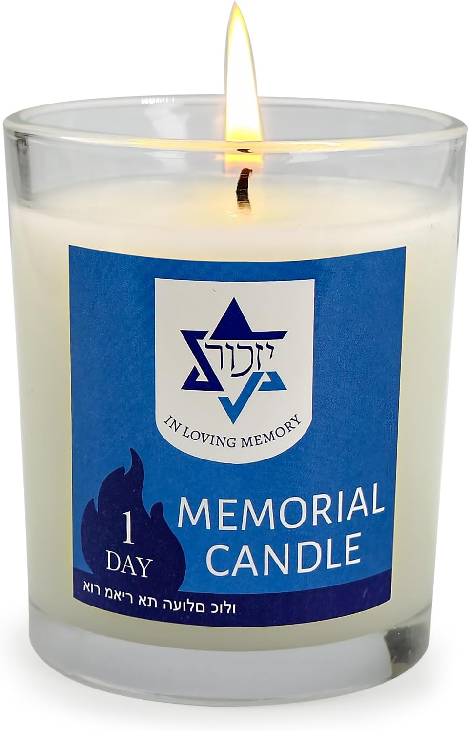 100% Natural Soy 7oz Unscented Jewish Memorial Yahrzeit Candles with 30hr Burn Time - Clean Burning Lead-Free Wick for Yahrzeit Observance & Remembrance - White Sympathy Candles for Home