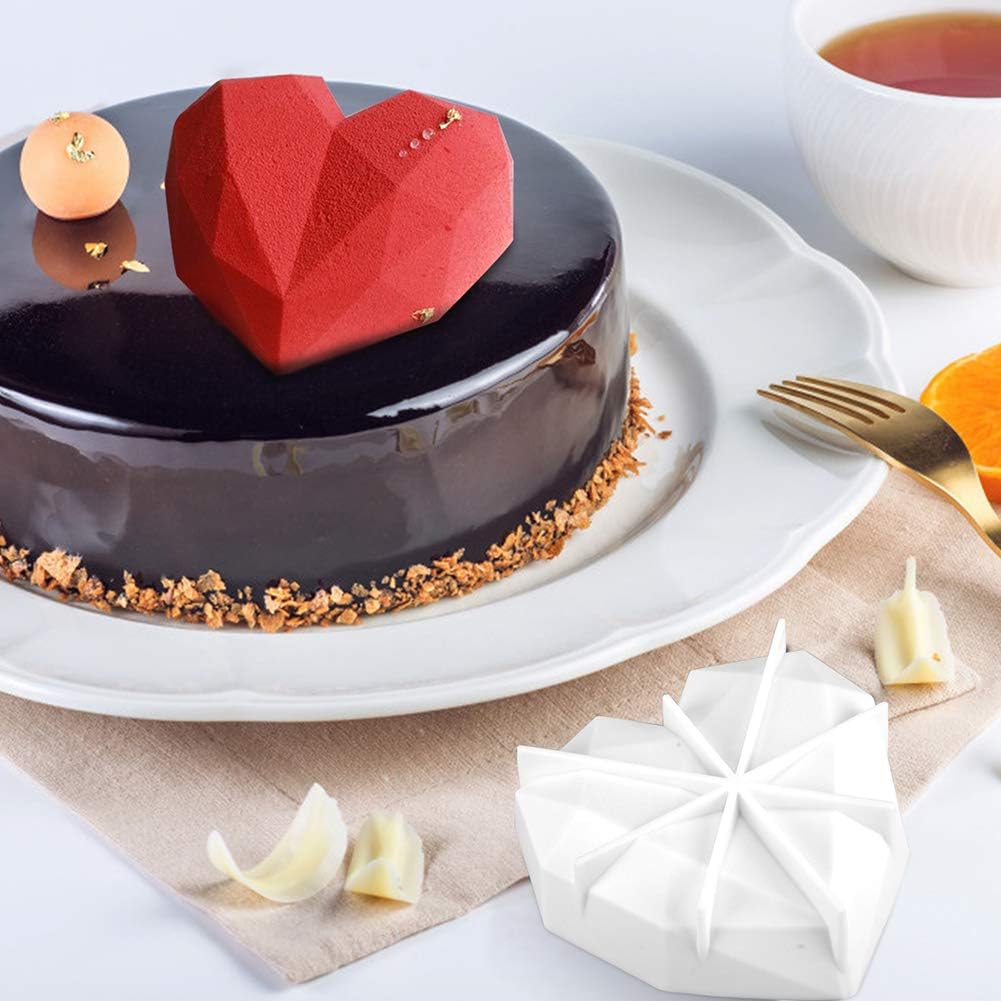 Professional Heart Shaped Molds for Chocolate, 1 Big Mold + 1 Small Silicone Mold with 8 Cavities – Easy Release – Oven and Freezer Safe – Ideal for Cake, Chocolate, Candy, Soap on Valentine’s Day