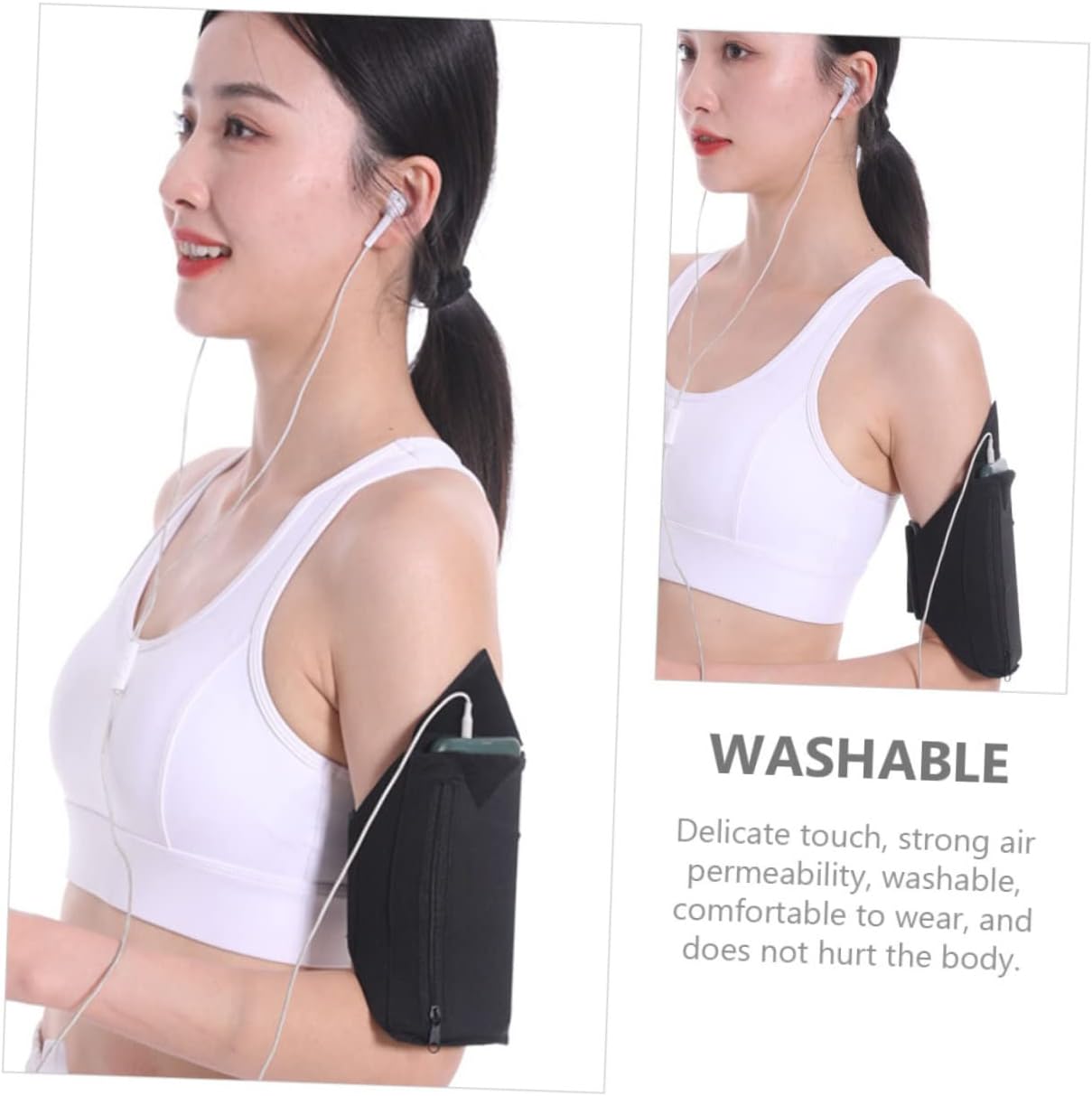 Angoily 4pcs Running Armband Phone Holder Pouch Cell Phone Arm Bag for Outdoor Sports