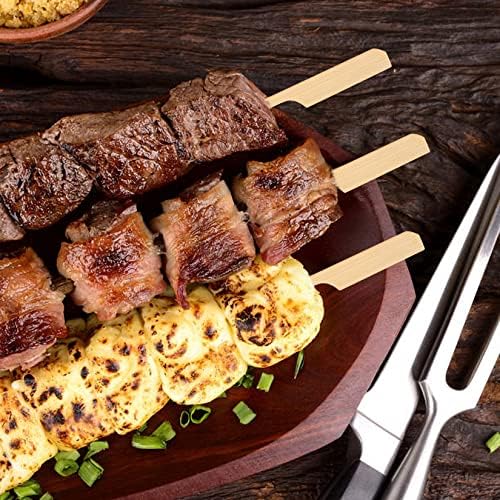 100 Pieces Bamboo Paddle Skewers Sticks, Bamboo Barbecue Sticks Skewers 20 cm/7.87 inch for Barbeque, Cocktails, Fruit, Kebab, Burger, BBQ, Party Sticks Skewers