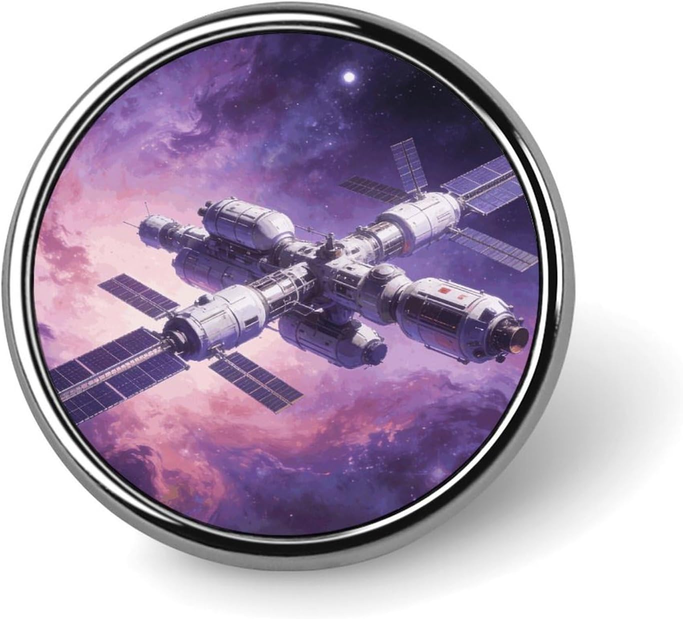 Space Round Badge Metal Buttons Exquisite Round Badge Pin Button Parts Circular Fashion Classic Pin Holders Buttons for Shirts Clothes Brooch 1 Inch