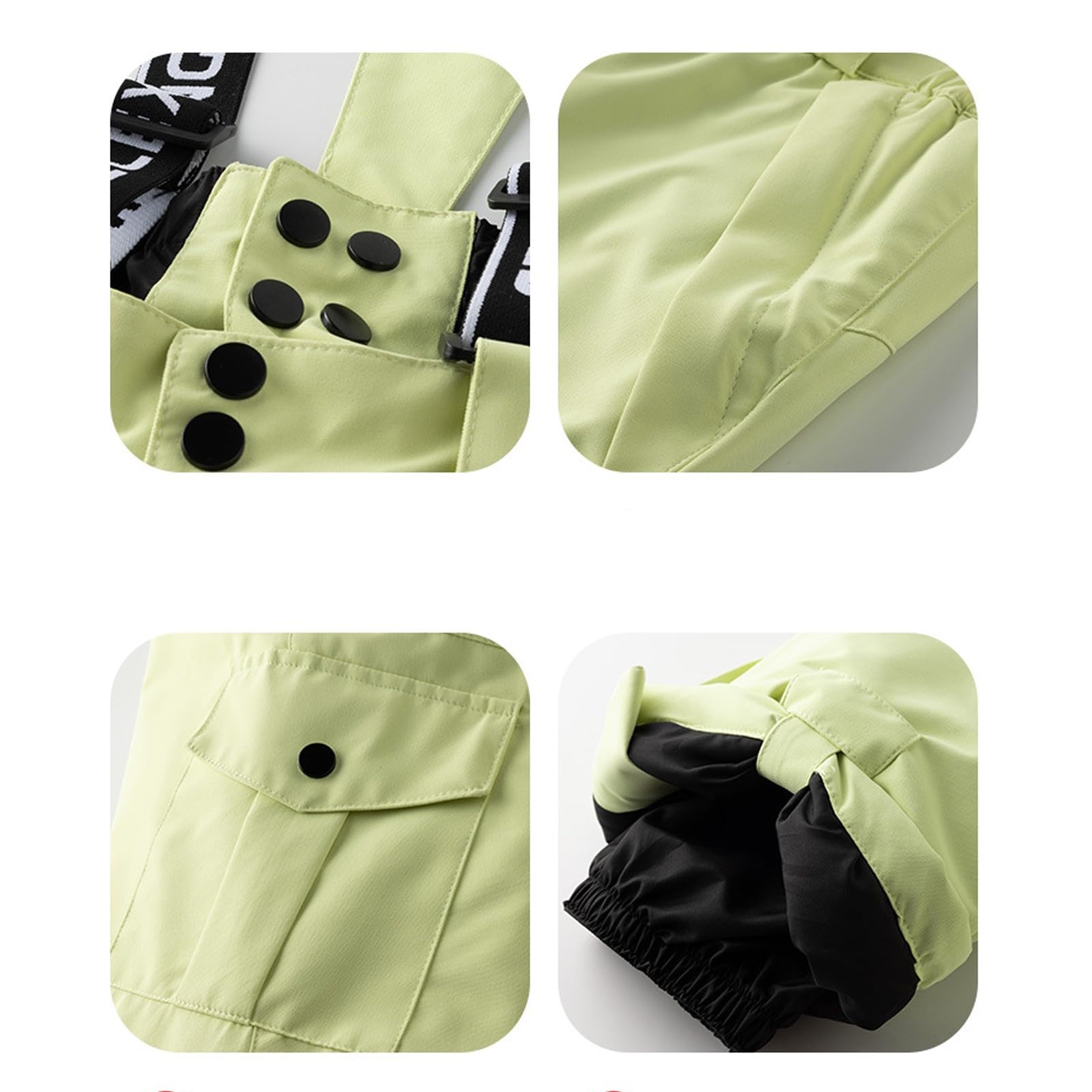 Combinaison de ski pour fille et garçon - Coupe-vent - Imperméable - Chaude - Salopette de ski réglable - Pantalon de sport d'hiver - Vêtement de ski