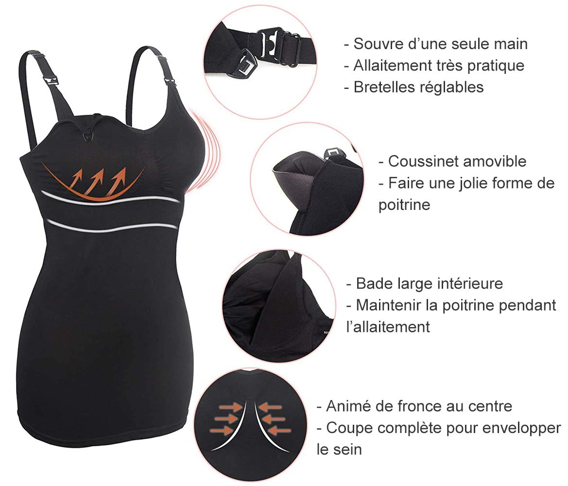 iloveSIA Tops d'allaitement sans Couture Débardeur de Maternité Tank Top Femme