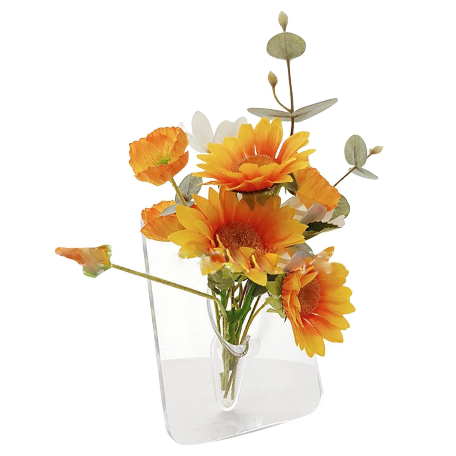 Vase de fleurs moderne et transparent en plastique réutilisable pour table