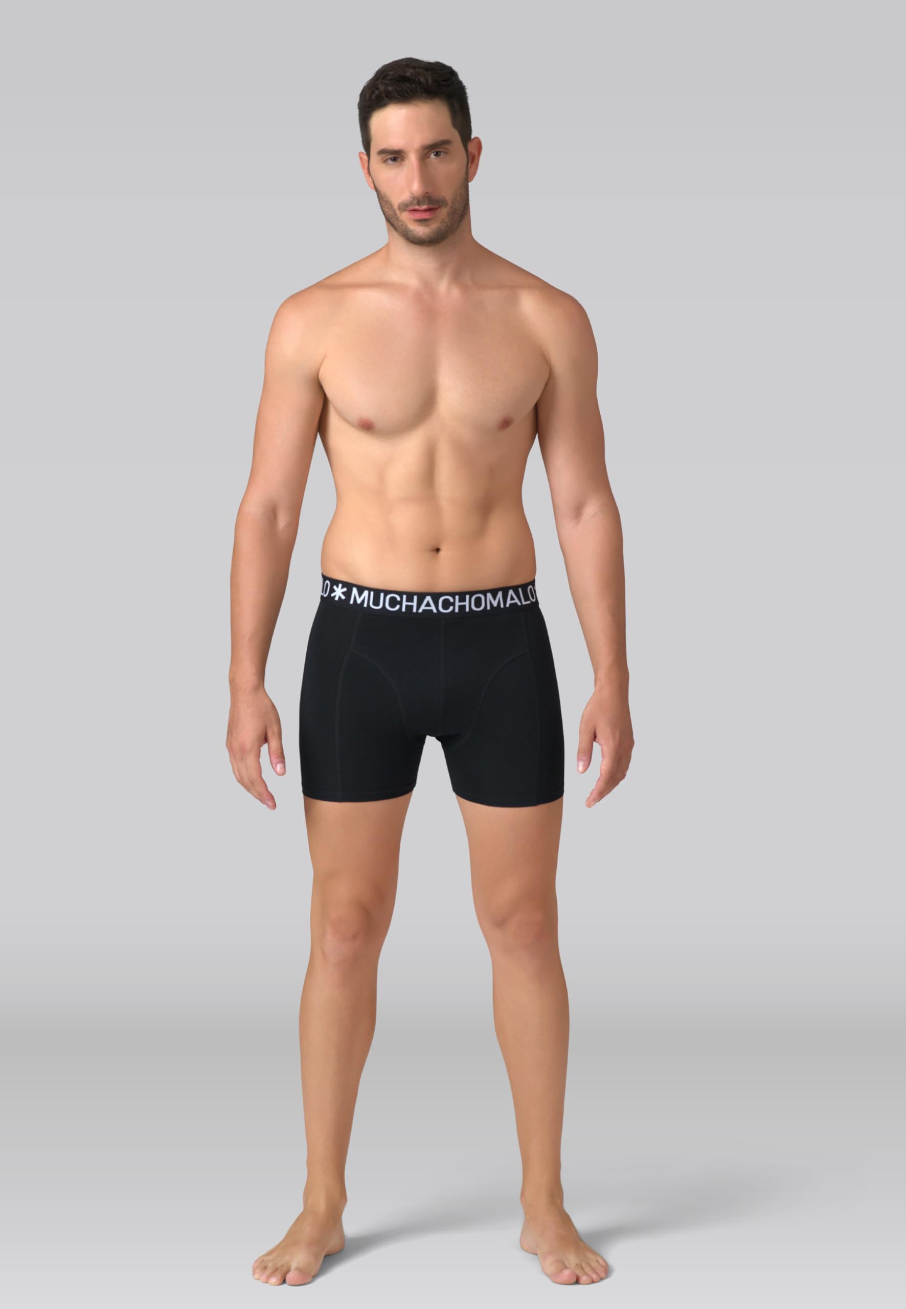 Muchachomalo Uomo Boxer 7-Pack, Tinta Unita, Cotone, Fascia Elastica