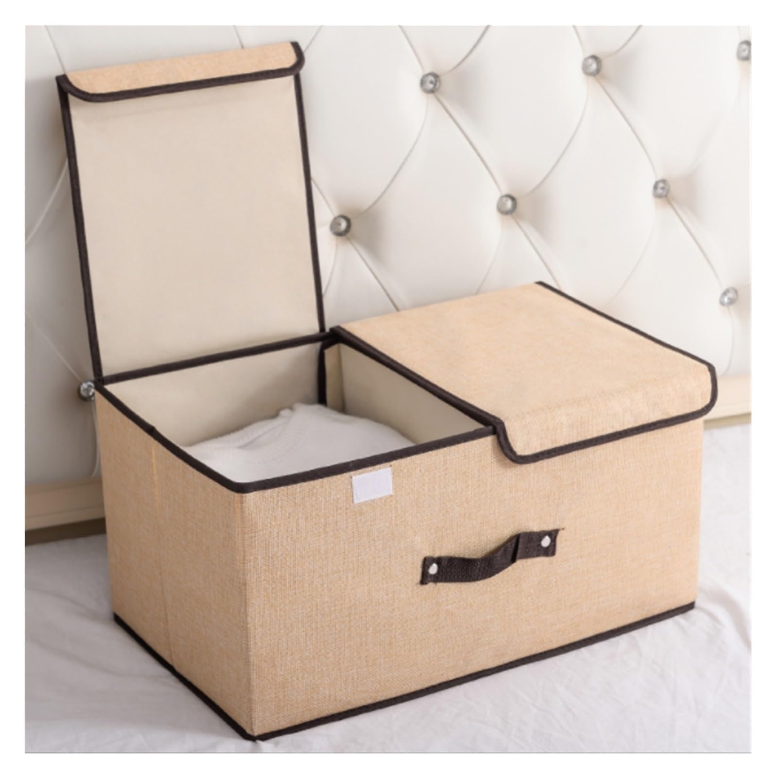Torby Do Przechowywania Torba Do Przechowywania Koce Kołdry Ubrania Zimowe Składany Pojemnik Z Uchwytem Przeprowadzka(Beige,50x30x25cm)