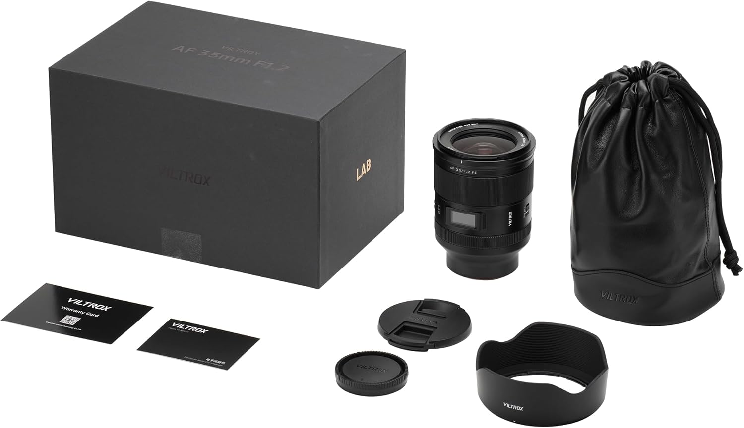 پاسي view of the VILTROX AF 35mm F1.2 LAB FE lens showing the AF/MF switch and customizable Fn buttons