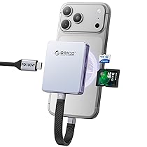 ORICO Lettore di schede magnetico & M.2 SSD Case per iPhone 15, 16, 17 Pro – 5 in 1 TF, SD 3.0 con NVMe 2230, 2242, 10 Gbps USB 3.2 Gen2, PD 100 W – AP42F (verde)