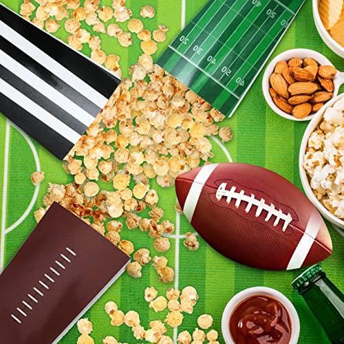 Image of Sinmoe 48 PCS Football Popcorn Boxes Football Party Supplies Decorations Football Party Favor Bags Football Popcorn Holder for Football Theme Birthday Decor Baby Shower Theater Carnival