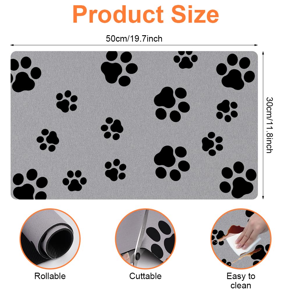 2 Tappetini Sottociotola In Silicone Per Gatti E Cani, 48x30 Cm, Antiscivolo E Impermeabili - Facili Da Pulire, Lavabili In Lavastoviglie - 13