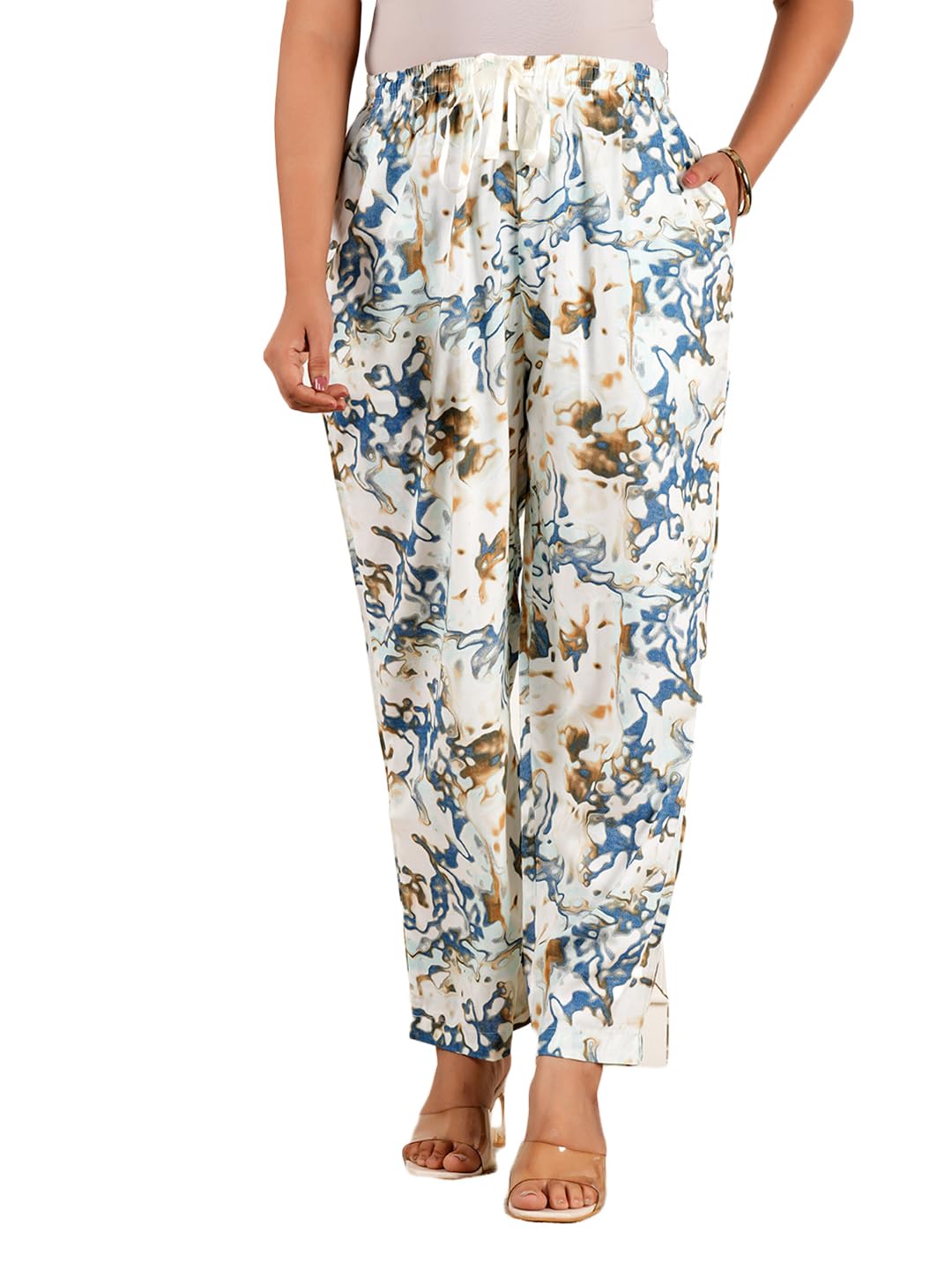 Women Cotton Printed Elasticated Casual Style Pyjamas(P-88571MULTI)-image-13
