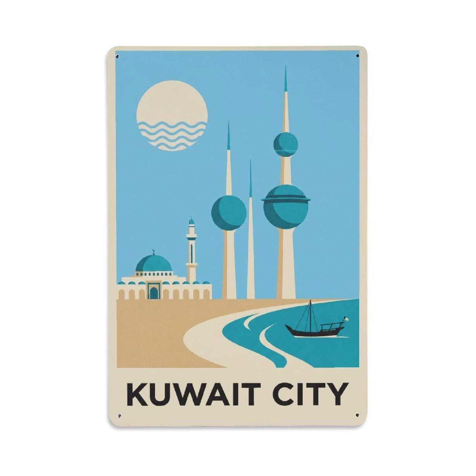 Metal Tin Sign Kuwait Kuwait City Retro