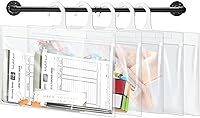 Vista 1 de 24 Pack Hanging Storage Bags, Large Hook 7.5 x 10.5-inch Clear Plastic Bags for Classroom, Library, and Pharmacy Use