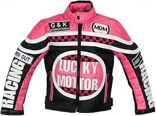 Chaqueta de motorista para niña, color rosa