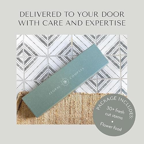 Floral Compass Bouquet of Flowers for Delivery - Prime Eligible - Inspired Interiors Flower Bouquet, 30+ Fresh Cut Flowers