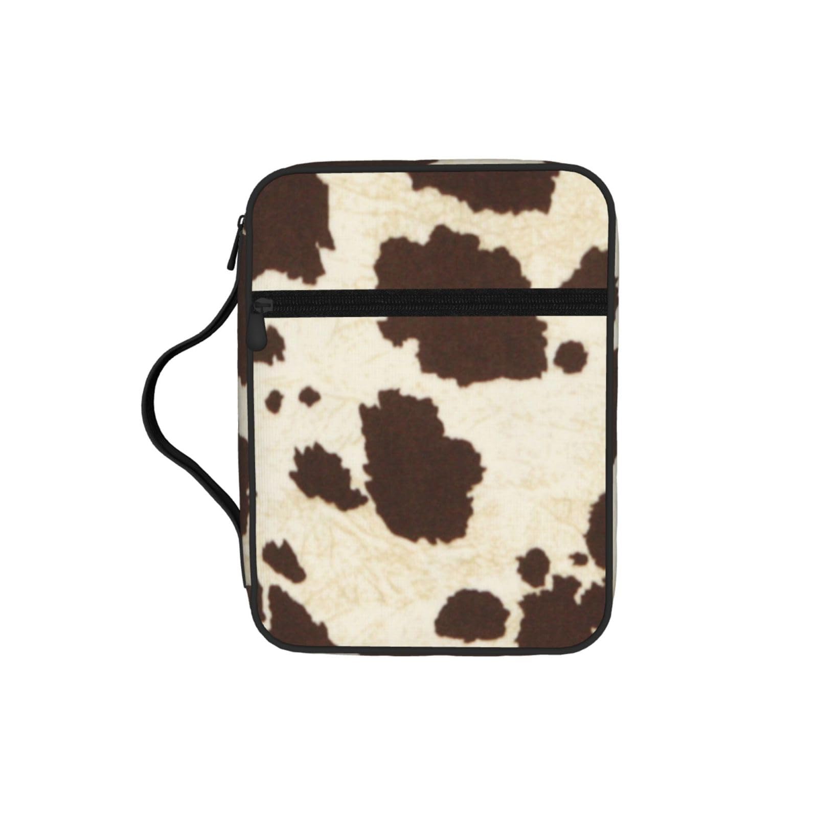 Cow Fur Print Bible Cover Case Waterproof Bible Bag With Handle Organizer Storage Book Cover For Bible Study