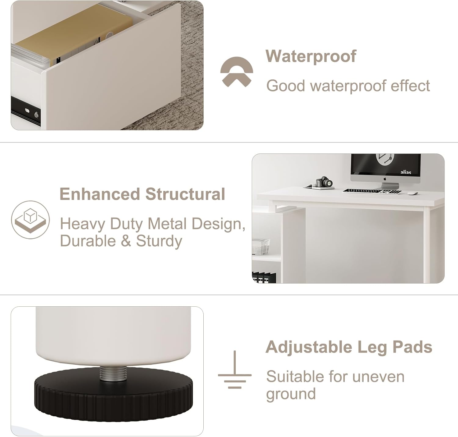 Features: Waterproof, Heavy Duty Metal Design, Adjustable Leg Pads