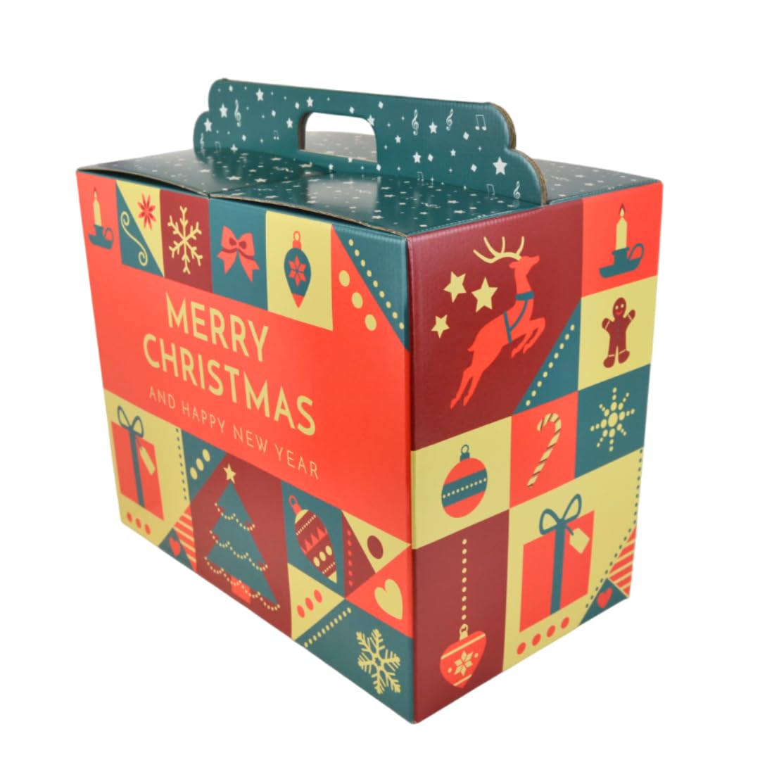 PZ 10 SCATOLA REGALO GRANDE IN CARTONE IDEALE PER CREARE PACCHI NATALE CESTO NATALIZIO CONFEZIONE REGALO 43,5 X 25,5 X 35 CM LIBERTY