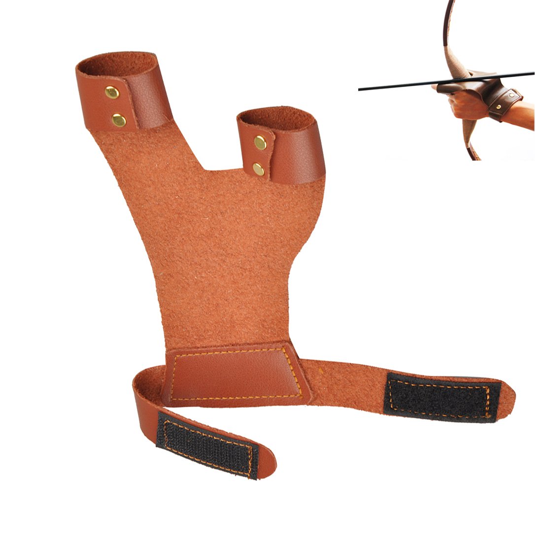 Futaba Archery Finger Guard 2 Finger Glove Protector - Brown-image-30