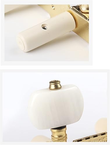 Miniatura 8 de Mr.Power Afinadores de guitarra, cabezales de máquina de 3+3 juegos de teclas de afinación, clavijas de cuerda para guitarra clásica (negro corto,