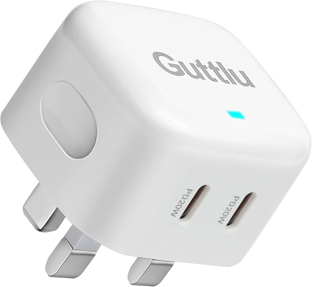 Guttlu 40W USB C Charger plug Double Original PD 3.0 UK Compatible with iPhone 14 Pro Max/iPhone 13 Pro Max/iPhone 12 Pro /S22/A13 Power Adapter usbc Fast Charge Multi type c socket Double usb-c plug