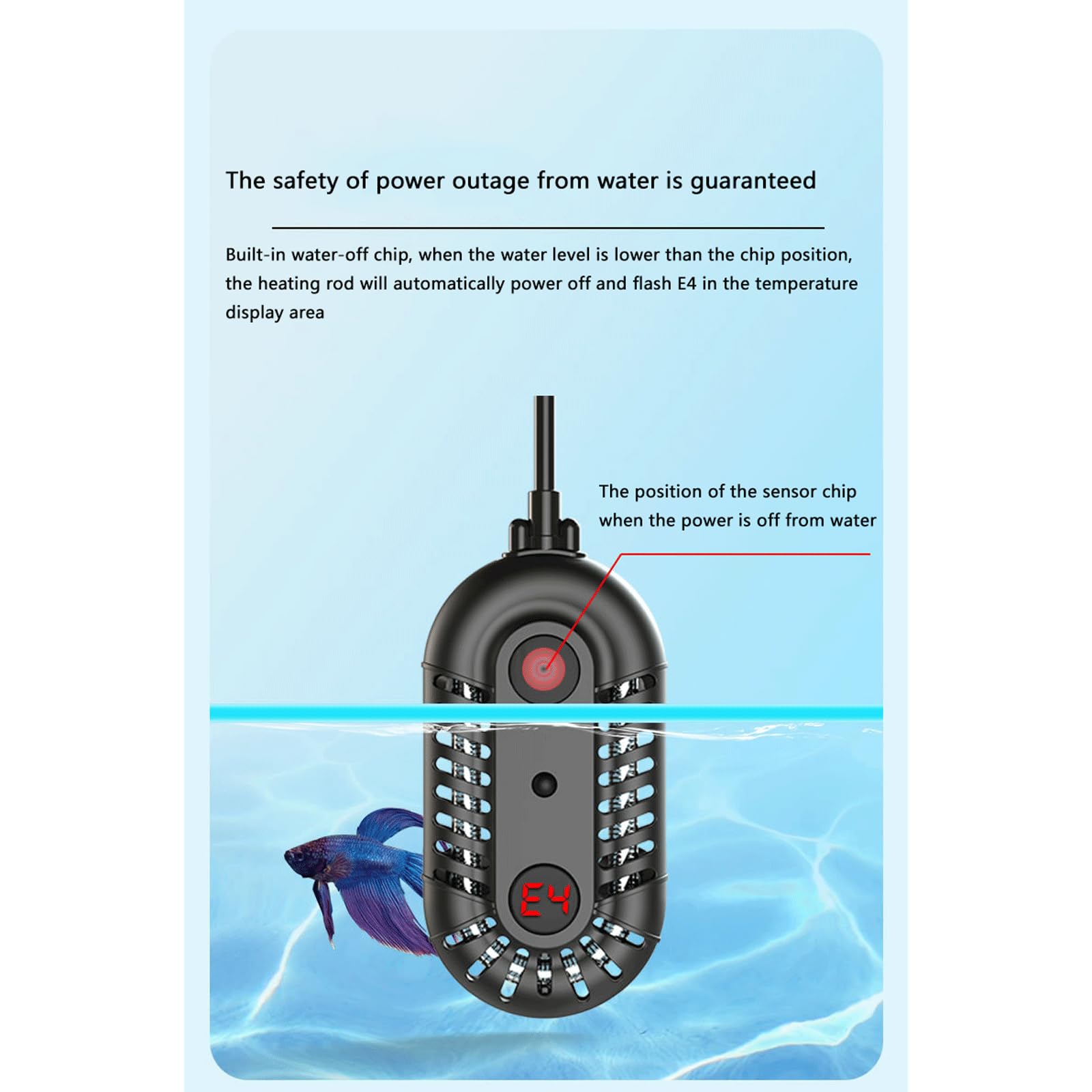Calentador Tanque Peces Temperatura Constante Automática Que Ahorra El Control Temperatura Externo Calefacción Bajo Nivel Agua Acuario,100W