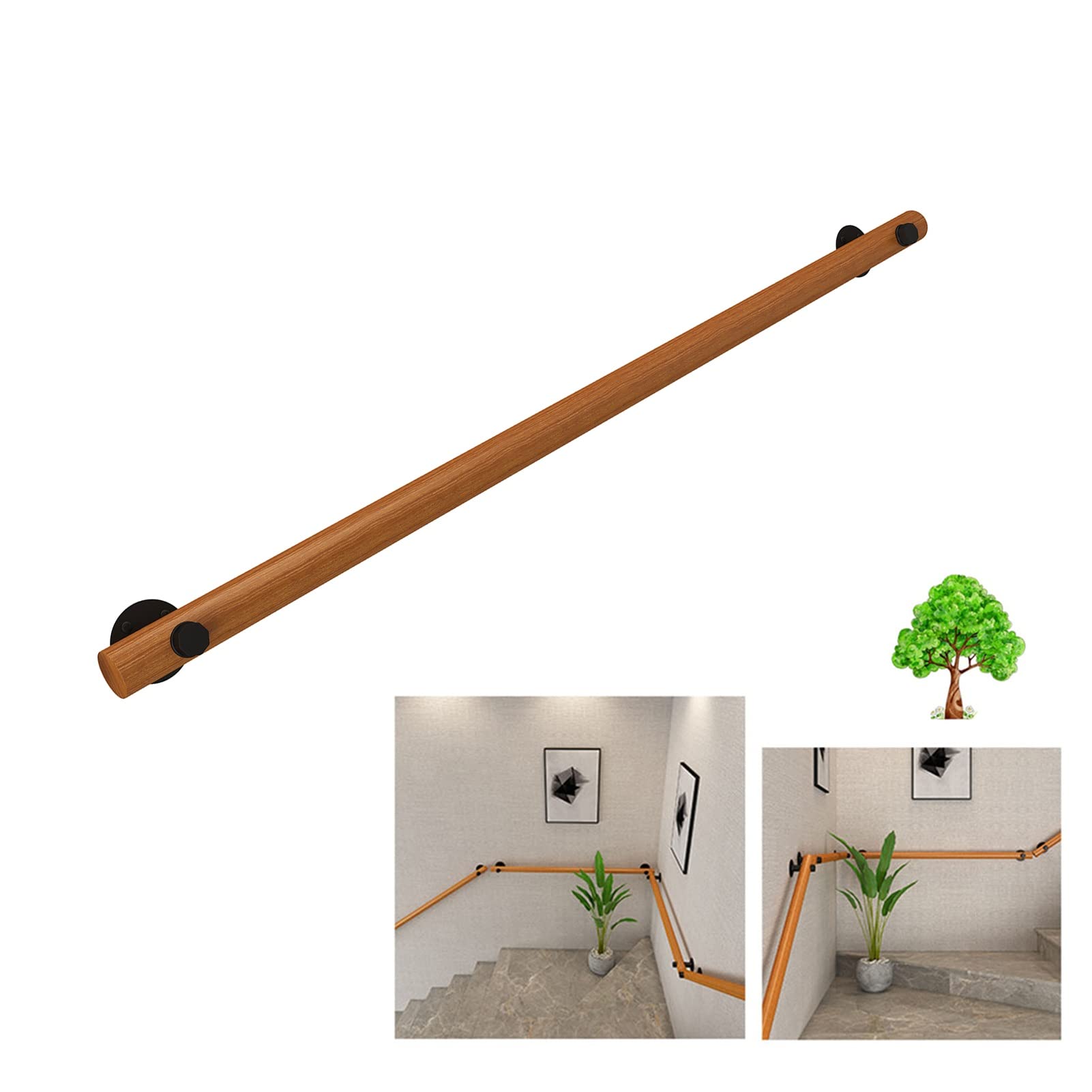 Main courante d'escalier antidérapante en bois pour la sécurité des enfants et seniors