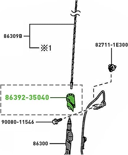 Miniatura 7 de Anina 86392-35040 Adorno de antena para Toyota 4 Runner 2010 2011 2012 2013 2014 Base de antena de goma Bisel de la antena del coche Montaje de