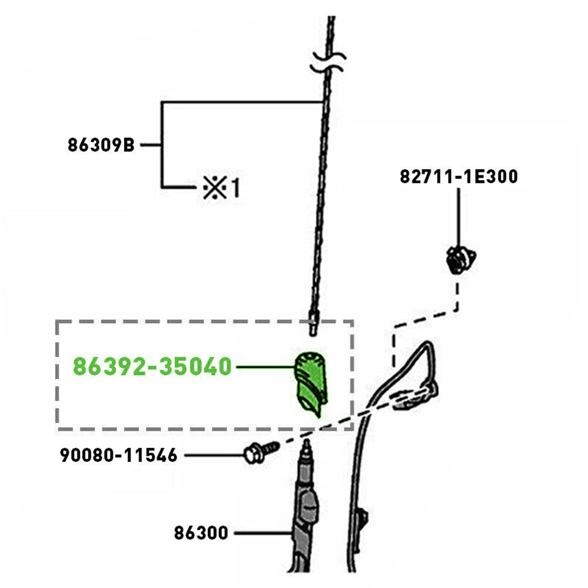 Anina 86392-35040 - Adorno de antena para Toyota 4 Runner 2010 2011 2012 2013 2014, bisel de goma para antena de radio de coche