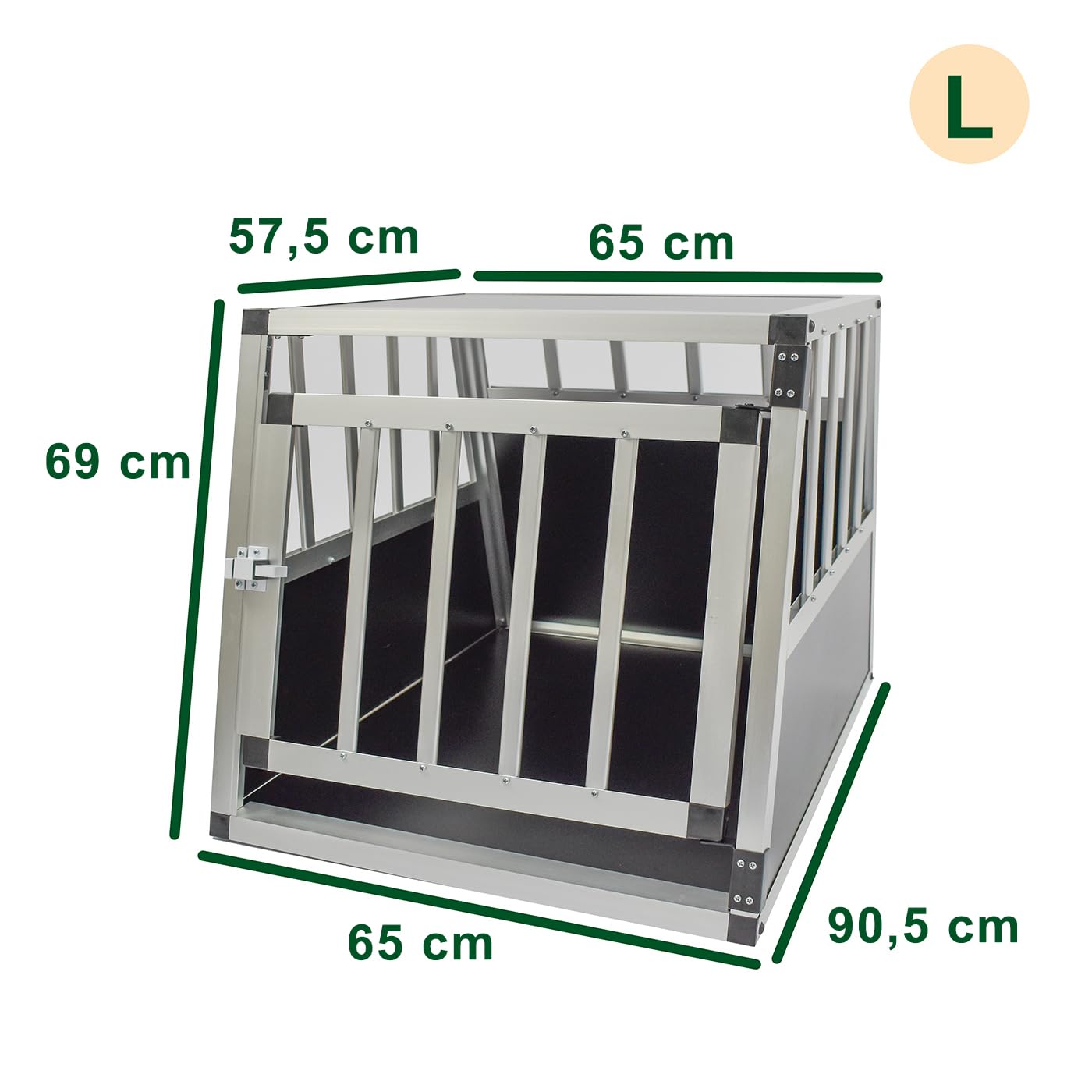 Cage renforcée pour Chien Taille L 69 x 90,5 x 65-1 Porte