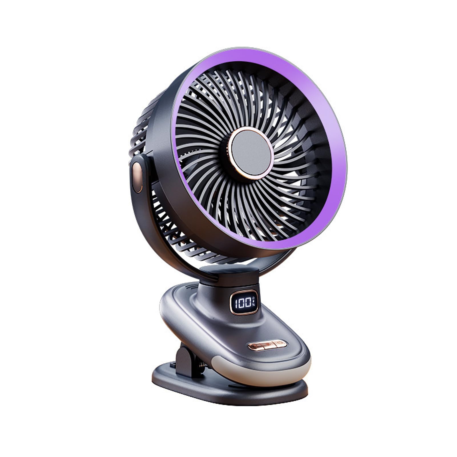 Ventilateur de nuit mural anti surchauffe en ABS avec clip et câble Type-C inclus