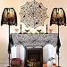 Halloween Decorations Indoor, Set of 4 Black Lace Decors, Including Spider Web Fireplace Mantel Scarf Cover,Spiderweb Round Lace Table Topper Tablecloth, 2Pcs Spider Web Lamp Shade Cover Scarf