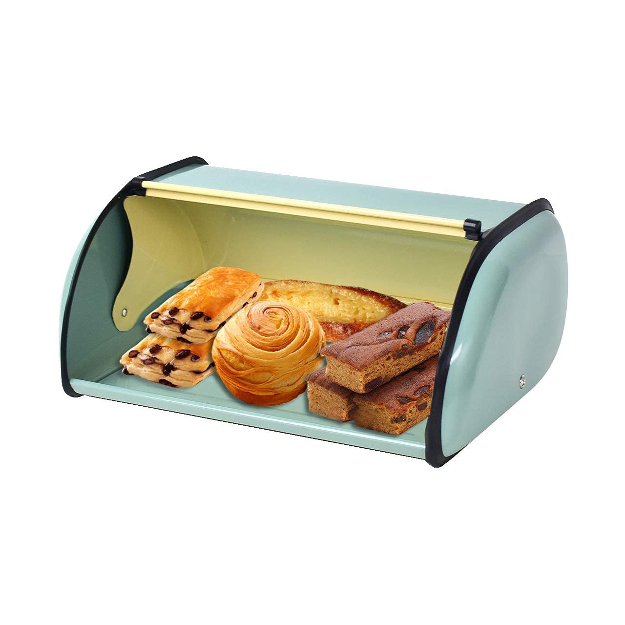 Buy Magiin Roll Top Bread Box, Metal Bread Box with Roll Top Lid, 32cm