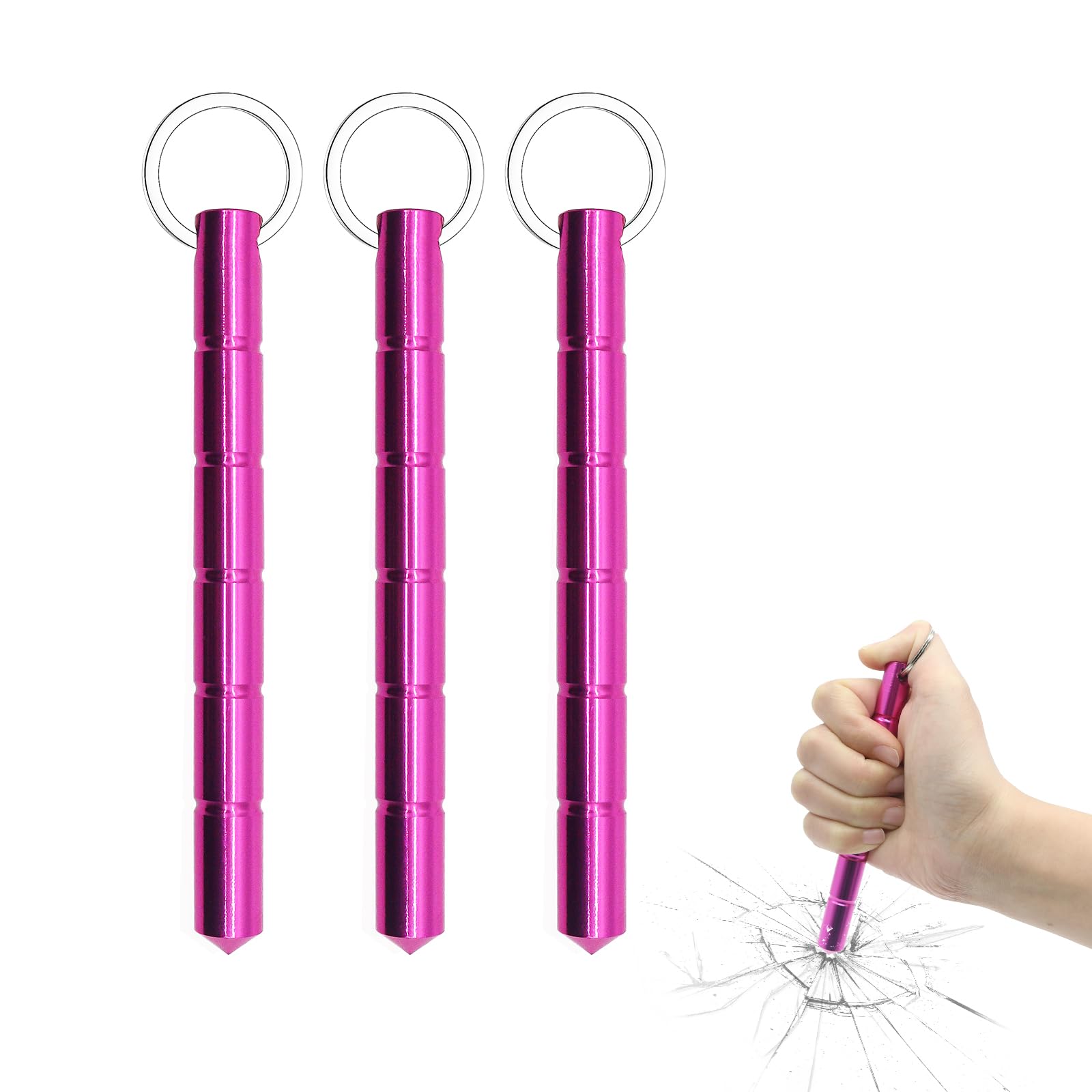 Safety Keychain Set for Women - Compact Personal Security Tool with Emergency Glass Breaker and Accessory Carabiner(3pcs)