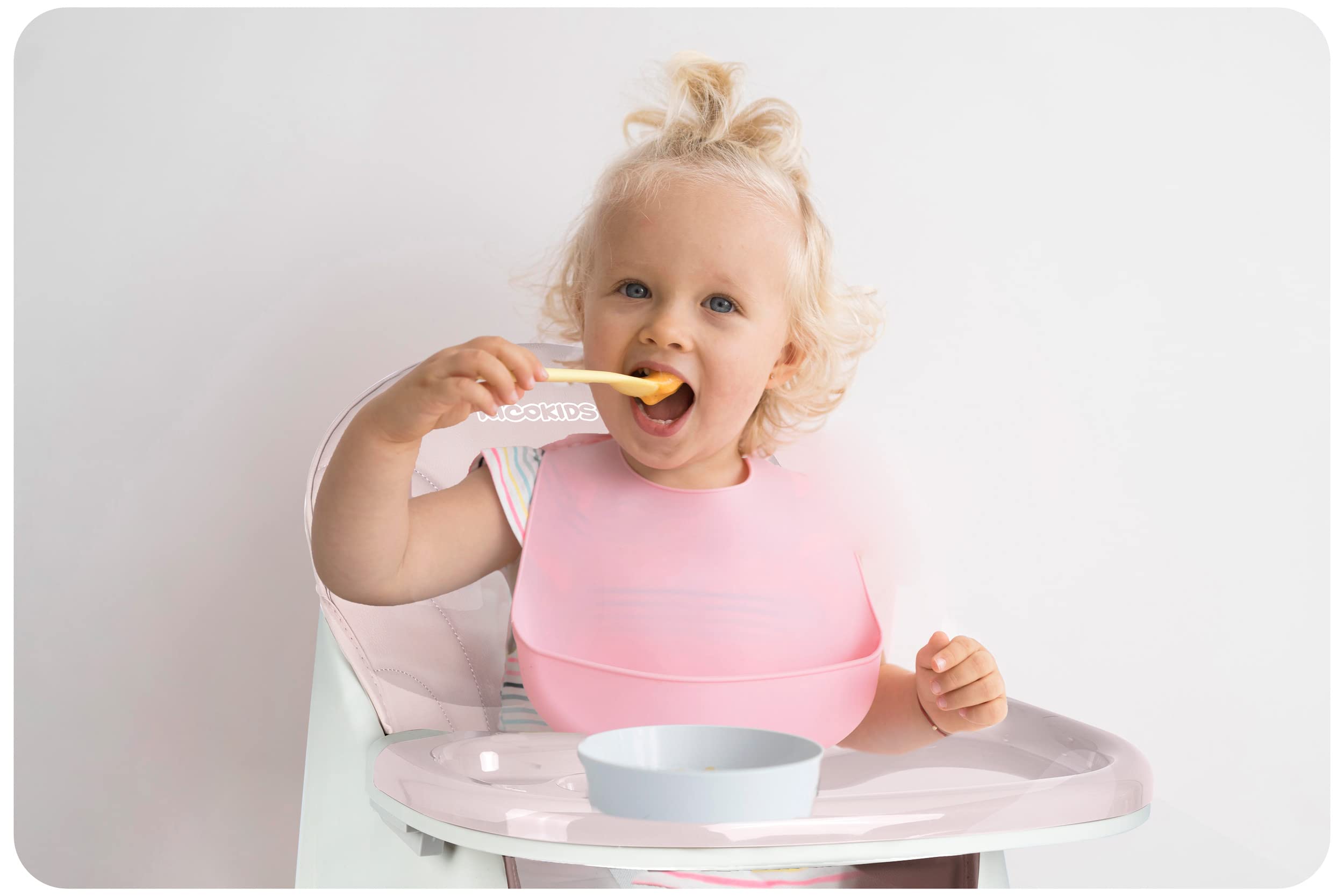 Trona de bebé Milo con mesa (rosa)