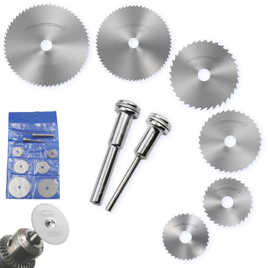 8 Pezzi Mini Metallo Sega Disco da Taglio Ruota set,Lame Da Sega HSS Seghe Circolari Lame, per Tagliare Legno, Plastica, Rame, Alluminio, Fibra Di Vetro, Metallo Morbido, pietra