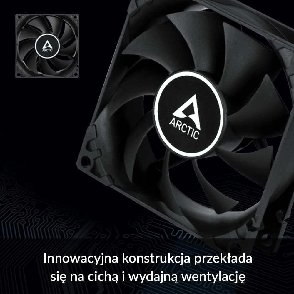 ARCTIC F8 TC - PC Fan, 80mm Case Fan, Case Fan with Temperature Control, Quiet Motor, Computer, Fan Speed: 350–2000 RPM - Black