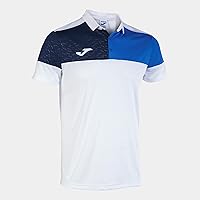 Joma Polo m/c Uomo Crew V Bianco Blu Reale Blu Navy