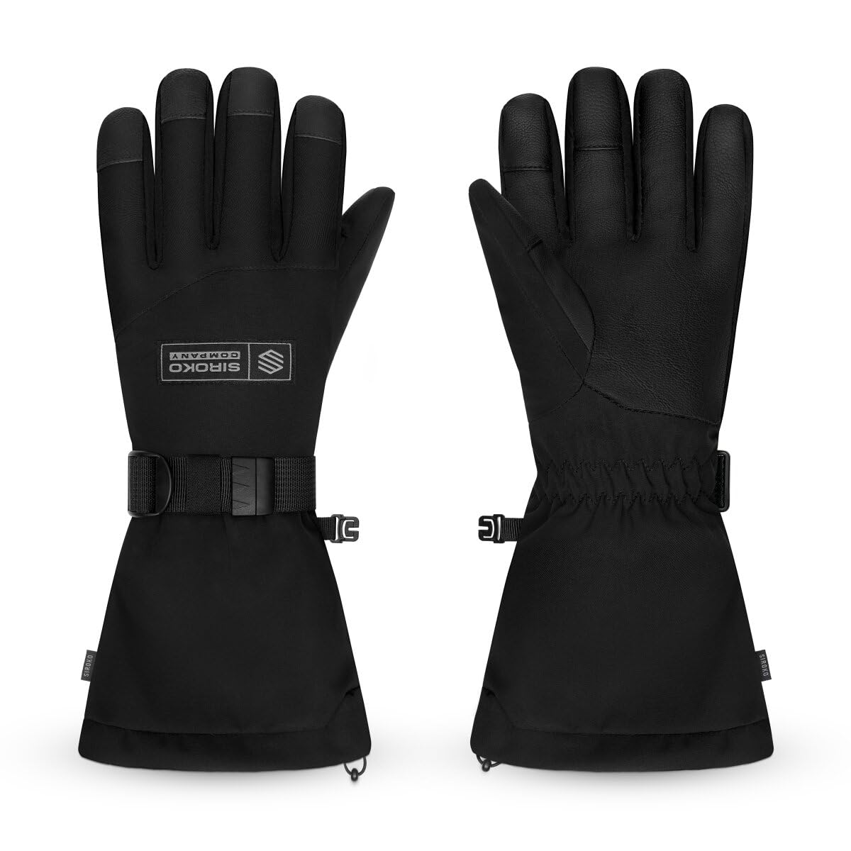 SIROKO - Ocieplane Rękawice na Narty i Snowboard Siroko SRX NOOK Black - XS - Czarny