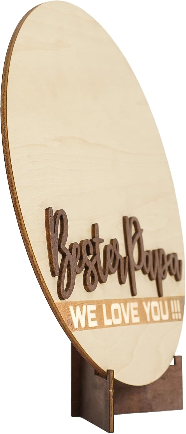 Personalized Bester Papa Handprint Sign– For Dads Who Deserve More Than Best, Custom Wooden Family Keepsake Gift from Kids, Meaningful Fathers Day Gift for Daddy, Best Dad Ever Hand Down