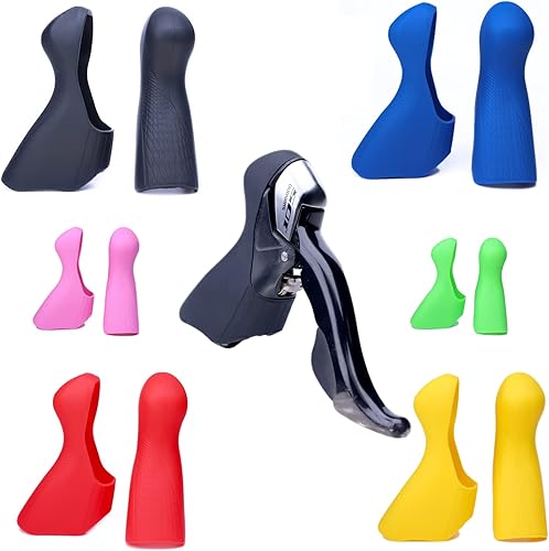 Miniatura 10 de Campanas de palanca para bicicleta de carretera compatibles con Shimano Ultegra ST-5700, campanas de freno de bicicleta, funda de silicona para