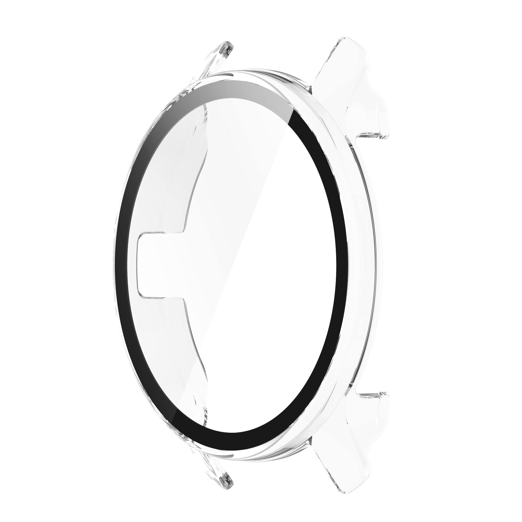 FitTurn Custodia protettiva compatibile con Garmin Venu 2 Plus, pellicola protettiva per Garmin Venu2 Plus PC+protezione completa in vetro temperato (3 trasparenti)