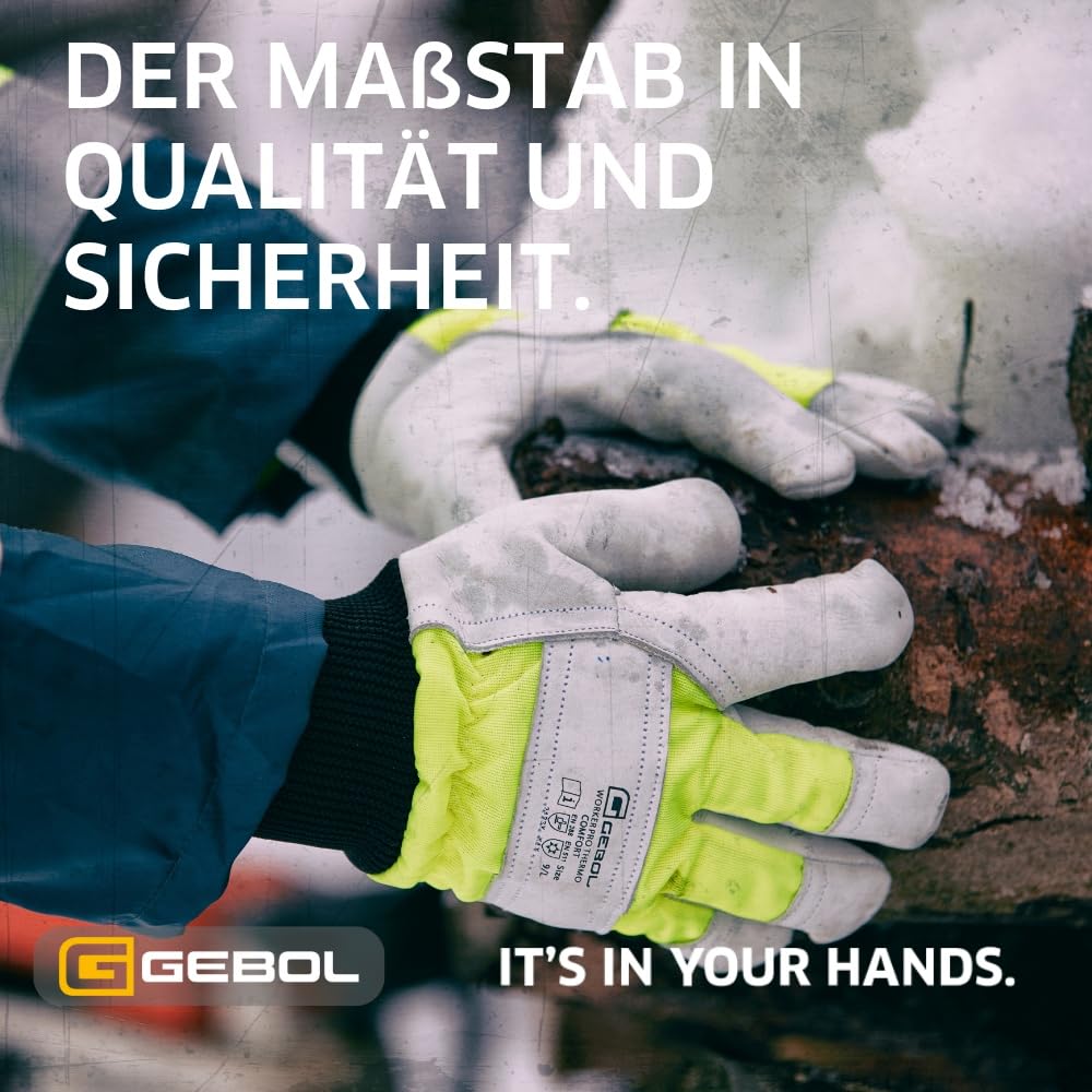 Gebol Worker Pro Thermo Comfort | Guanti da lavoro in pelle con fodera isolante