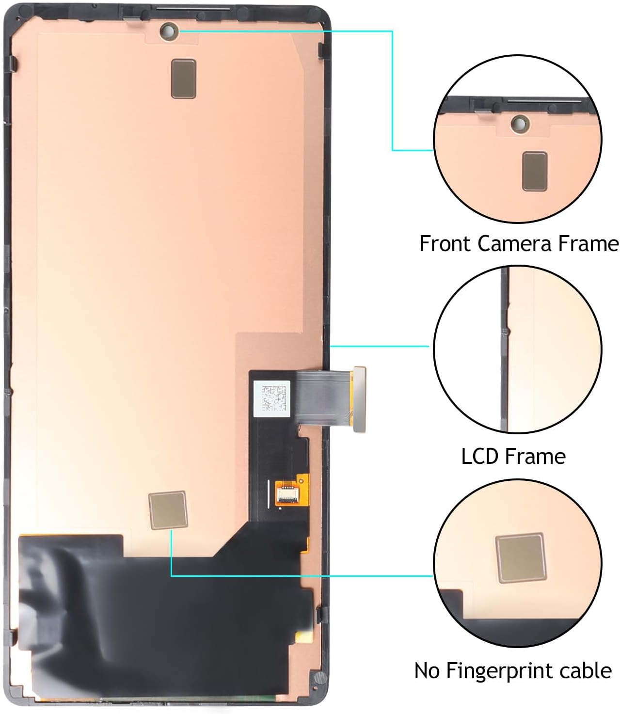OLED for Google Pixel 6 LCD Screen Replacement for Google Pixel 6 LCD Display Touch Screen Display Assembly Repair Kits with Frame GB7N6, G9S9B16, G9S9B, GR1YH (with Fingerprint Function)