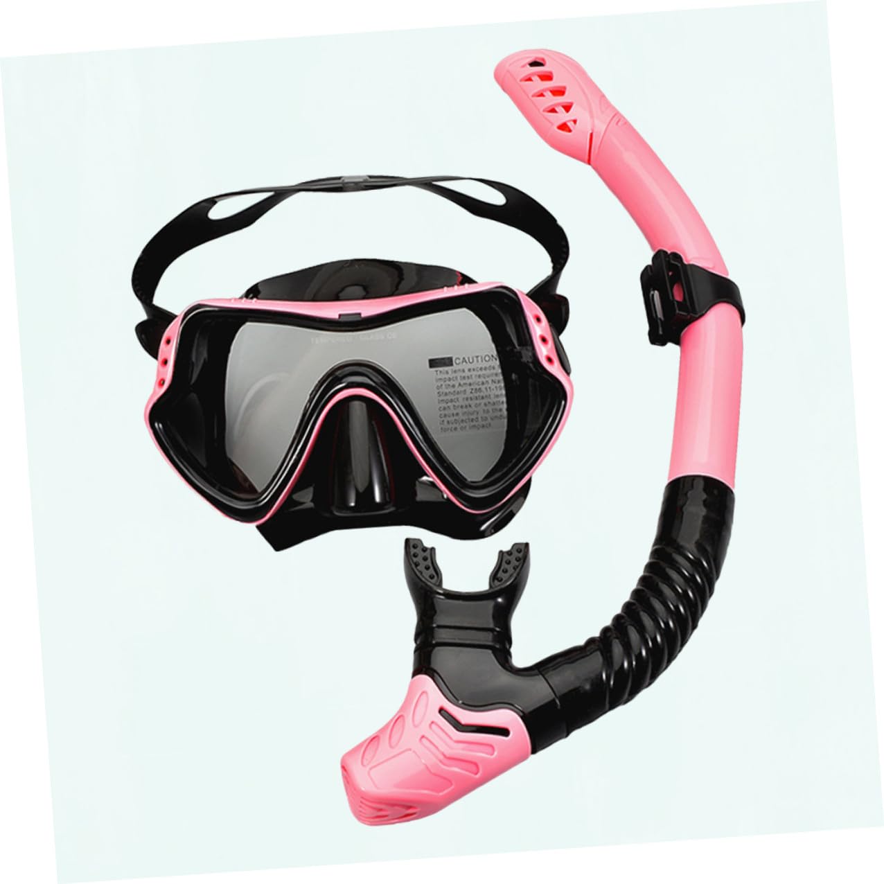 Hohopeti Gafas de Natación y Snorkel Rosa de Máscara con Tubo Diseño de Ventana Única y Correa Elástica para Buceo Seguro y Visión Clara