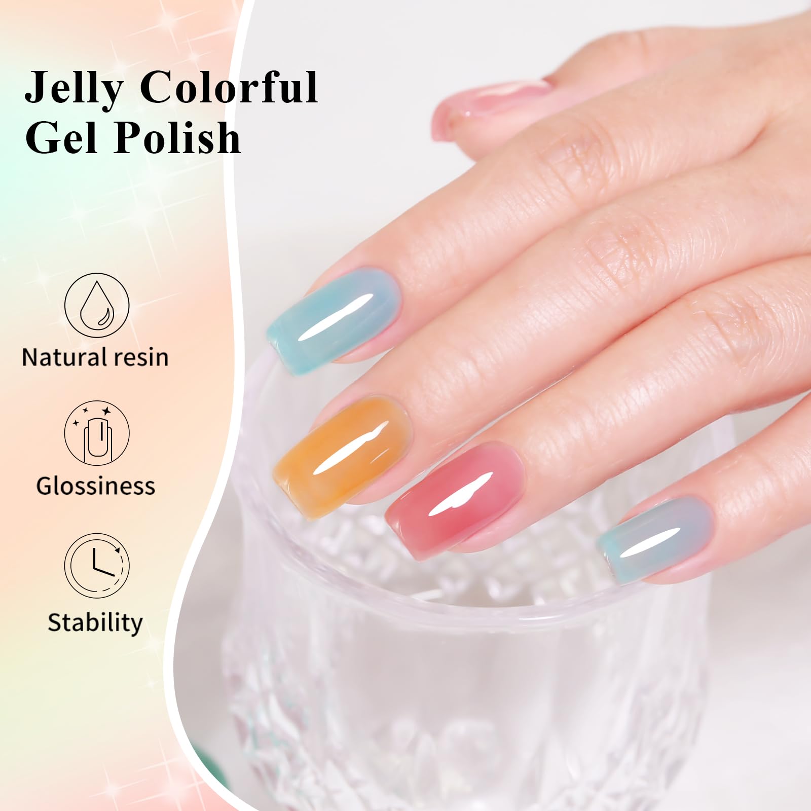 Firedeep Set Smalto Gel 10ml Senza HEMA 6 Colori Vivaci Rosa Rosso Blu Ciano Giallo Trasparente Soak Off LED UV Kit Nail Art Salone​