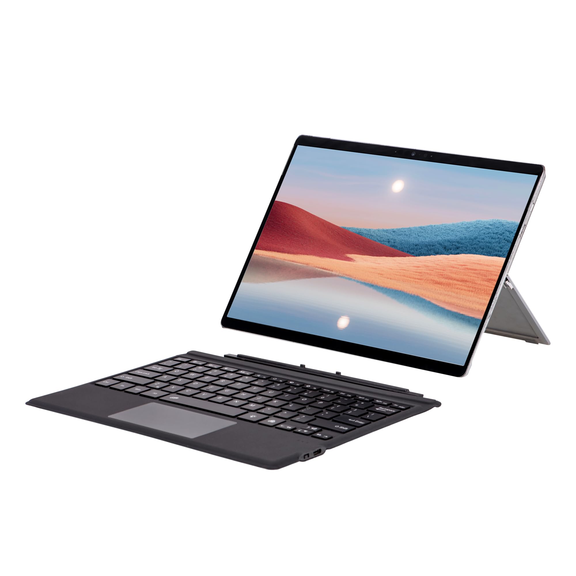 Clavier Bluetooth pour Microsoft Surface Pro Copilot+ PC (11e édition), compatible avec Pro 8 Pro 9 Pro 10/ Pro X Pro 11 génération, QWERTZ, trackpad, chargement USB, allemand, noir