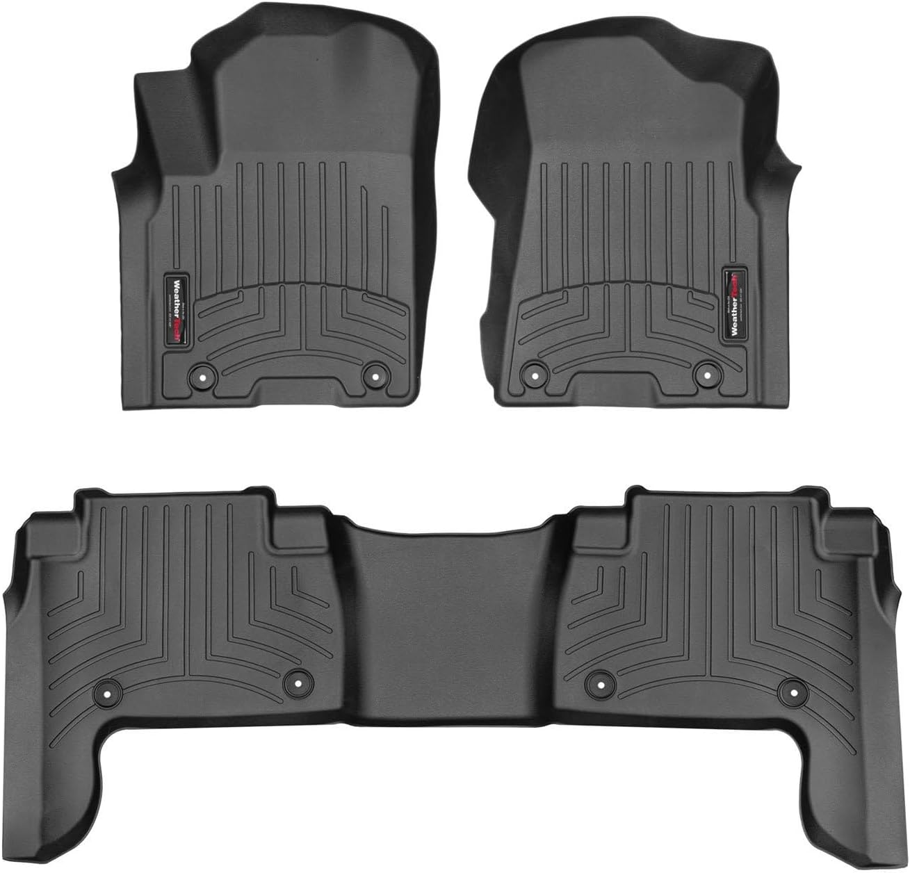 WeatherTech Custom Fit FloorLiners for Nissan Armada, QX80, QX80-1st & 2nd Row (441502-1-2), Black